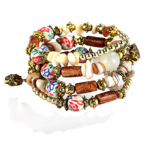 Off White Gold Multicolor Wrap Around Bracelet 454